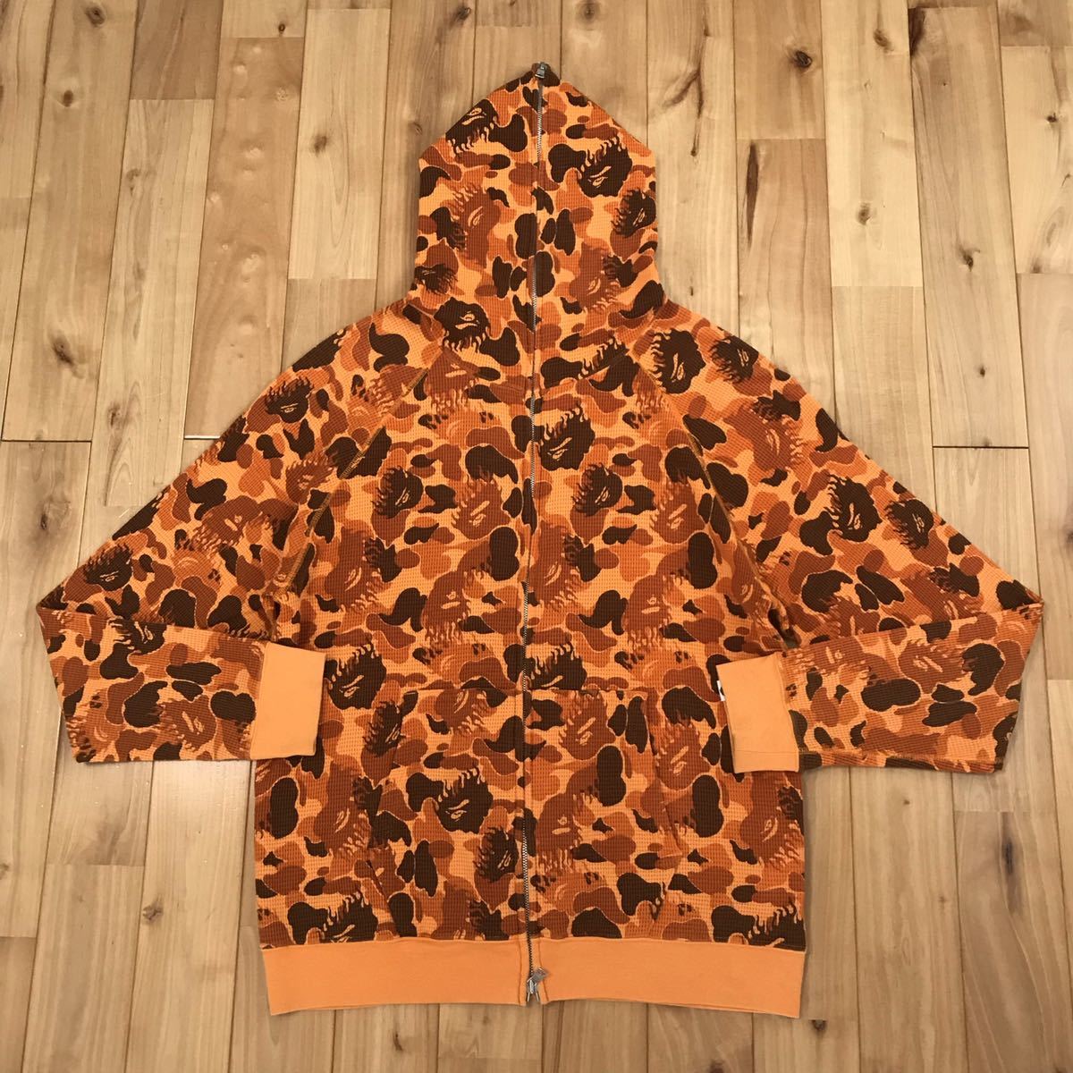 ★激レア★ Fire camo パーカー Mサイズ a bathing ape bape full zip hoodie エイプ ベイプ アベイシングエイプ 迷彩 orange camo flame 3
