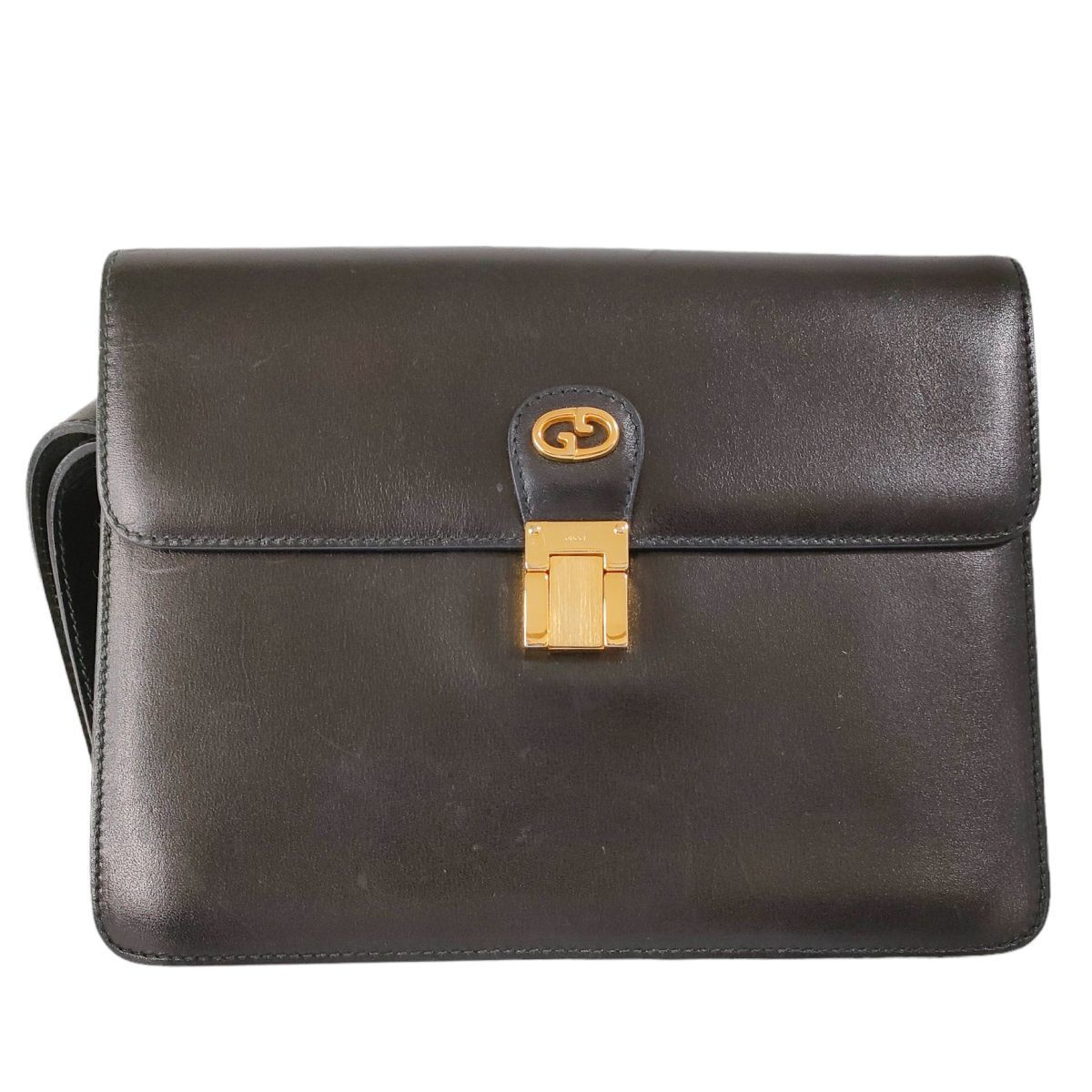 良品 GUCCI オールドグッチ インターロッキングGG レザー セカンド