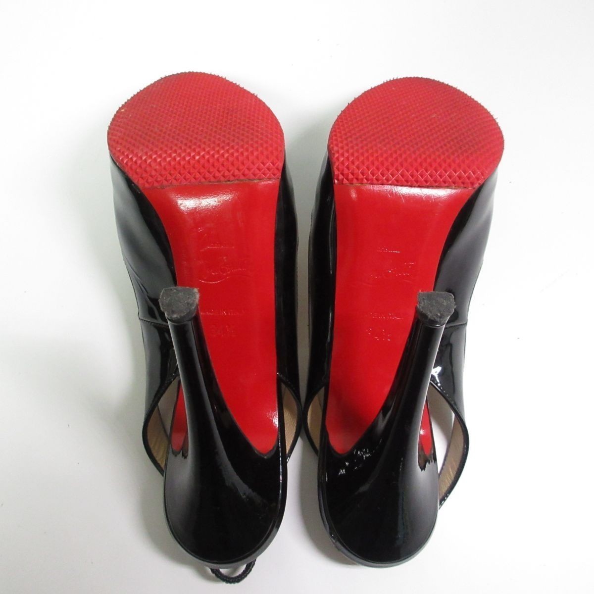 美品 Christian Louboutin クリスチャンルブタン エナメル オープン  