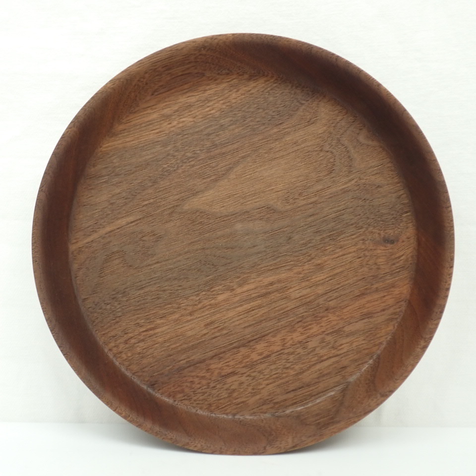 ☆美品 三谷龍二 21cm 木製プレート ダークブラウン/和食器/木の器/中 