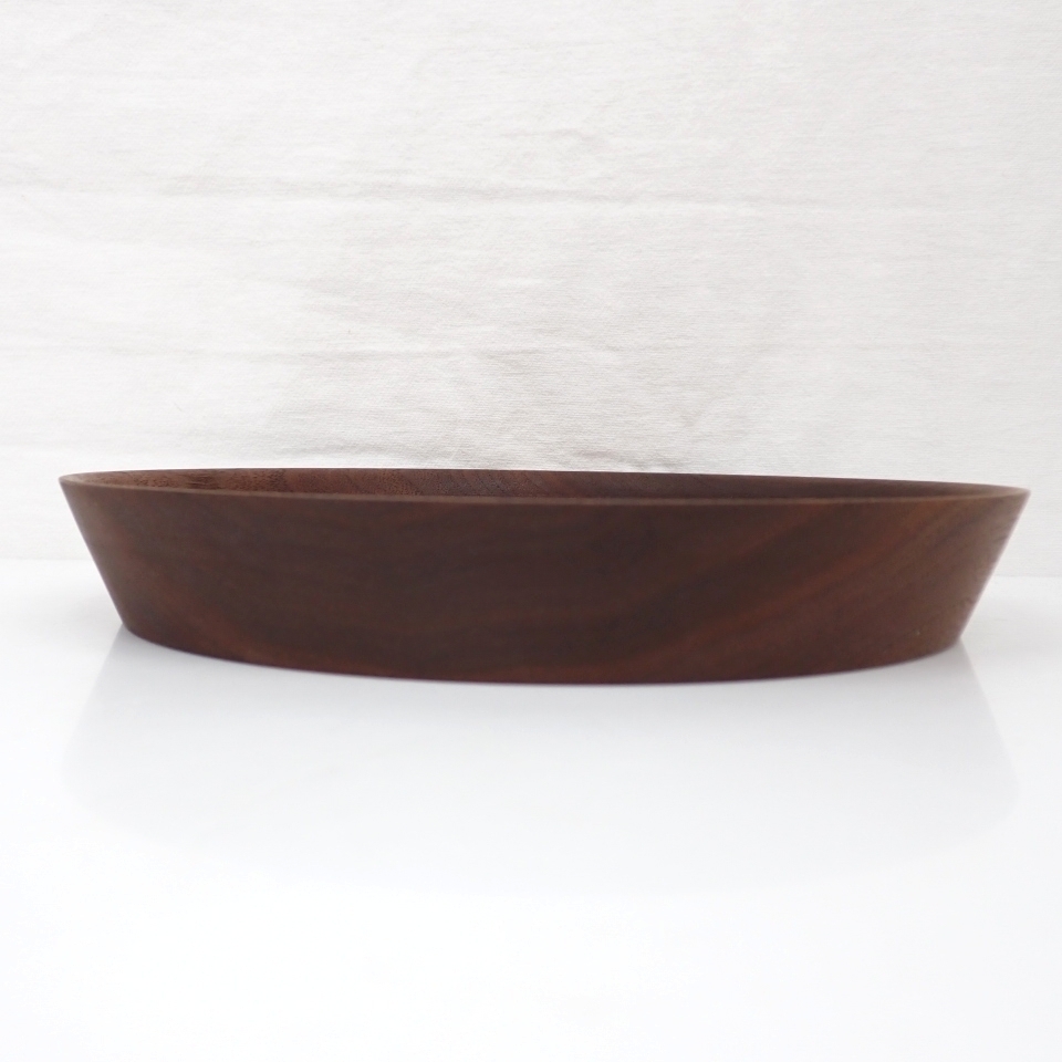 ☆美品 三谷龍二 21cm 木製プレート ダークブラウン/和食器/木の器/中