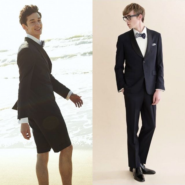 定価176，400円 WATABE WEDDING×BEAMS タキシード BEAMS-1 CASUAL NAVY セットアップ スーツ ショールカラー ジャケット 側章パンツ