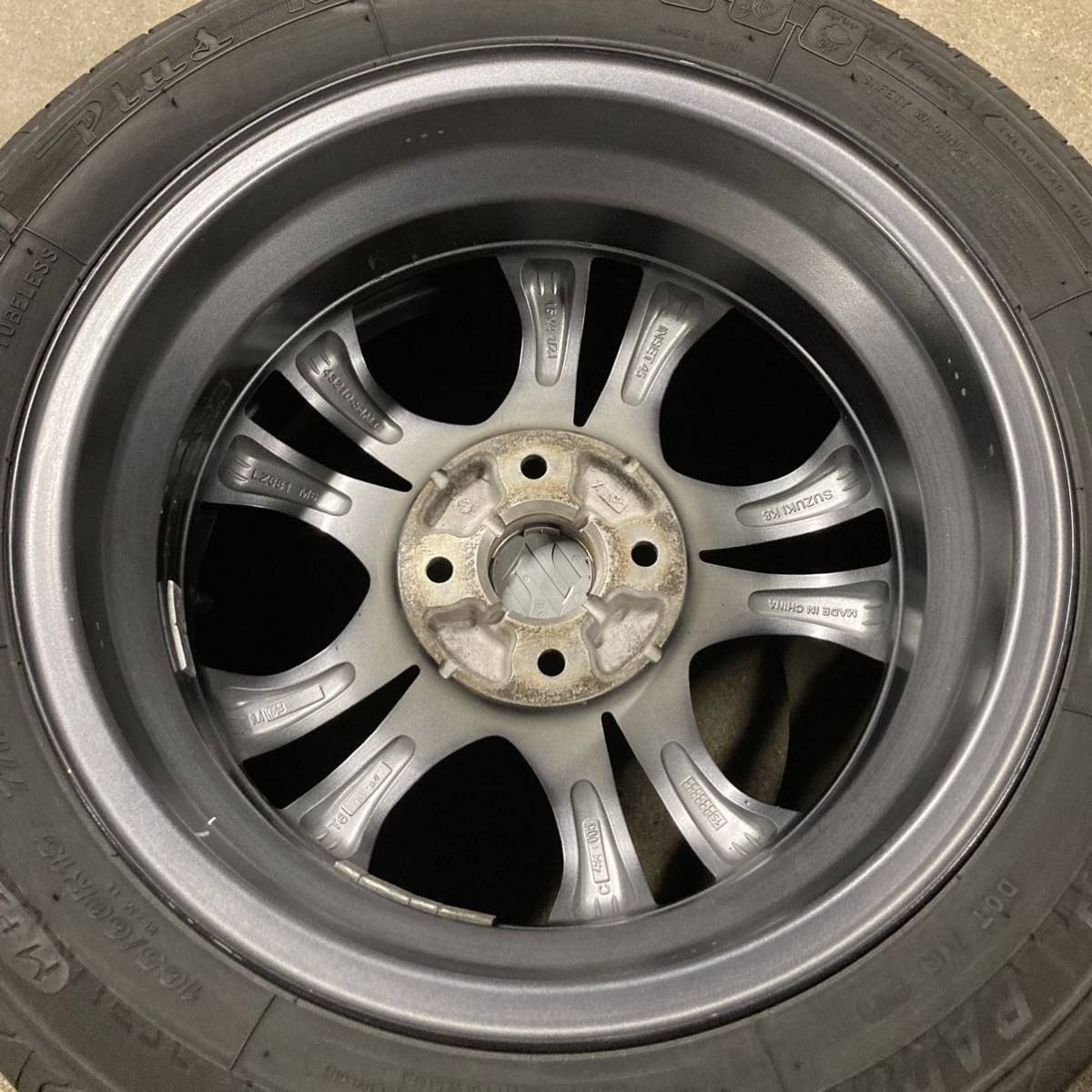 ソリオ バンディット 165/60R15 4.5J+45 4穴 PCD100 M12 ハブ54 純正 