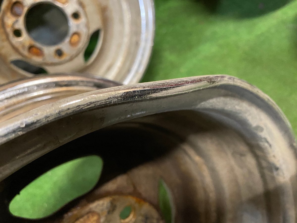 希少 深リム スチールホイール 13インチ 5.5J PCD114.3 4H 鉄 てっちん