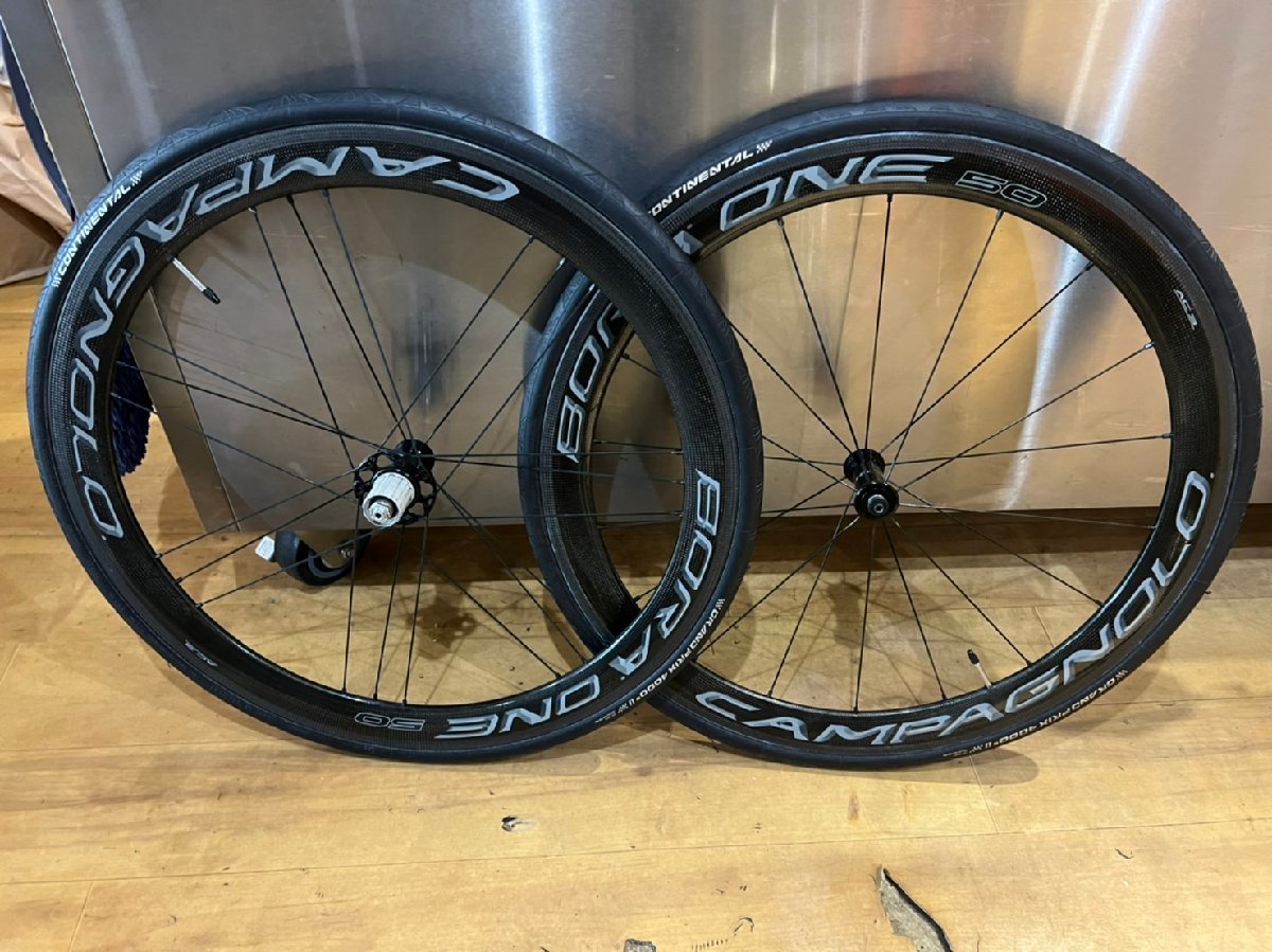 □カンパニョーロ BORA ONE 50 AC3 ダークラベル OLD130mm シマノ 