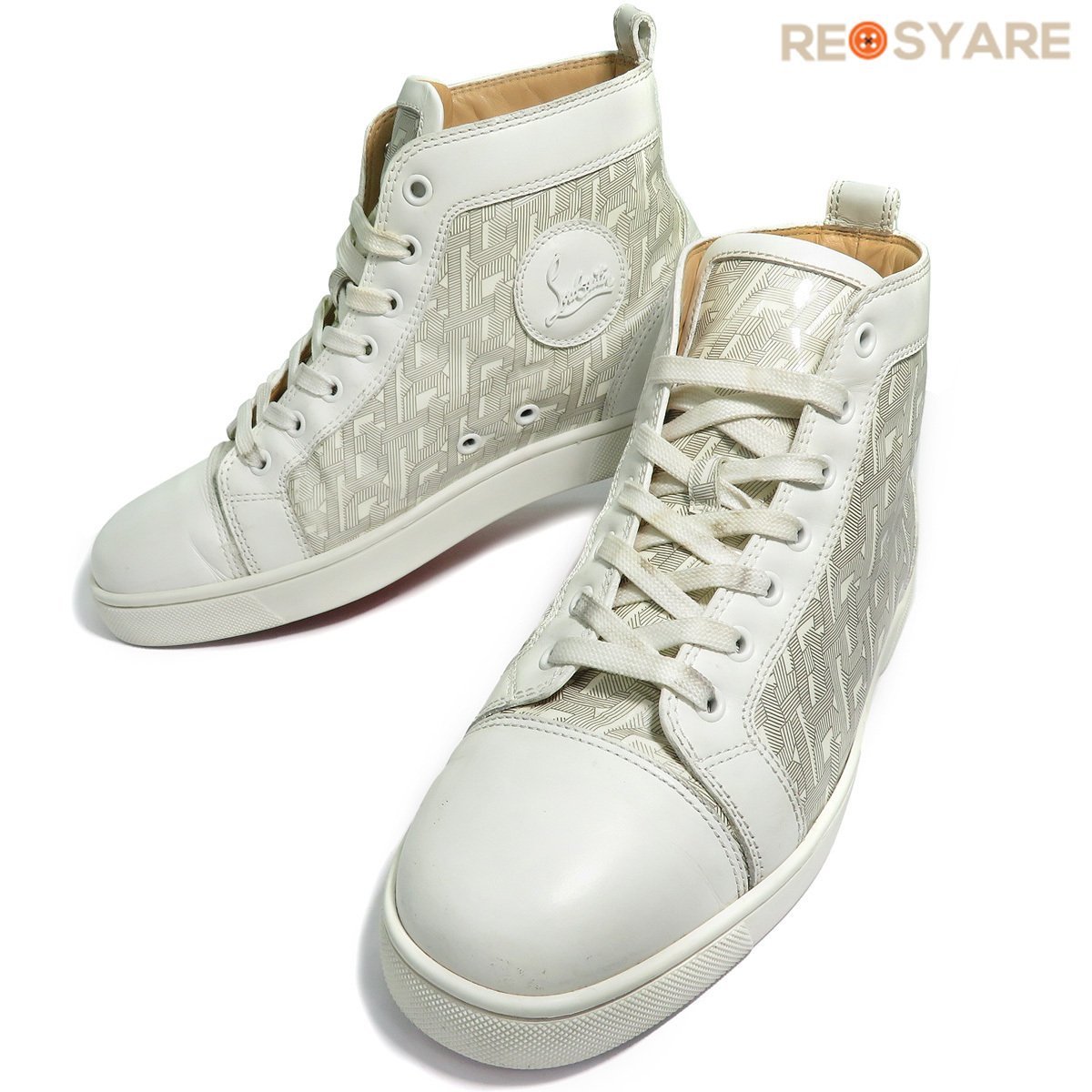 クリスチャンルブタン LOUIS ORLATO FLAT CL ロゴプリント レザー 