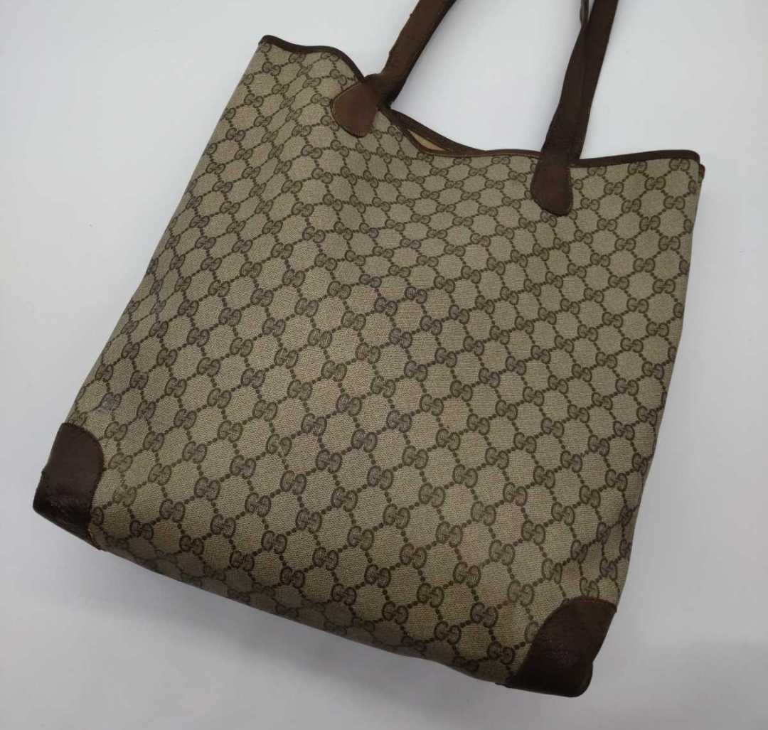 GUCCI グッチ オールド GG柄 シェリーライン トートバッグ PVC レザー