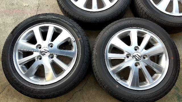 新車外し スズキ純正ホイール&タイヤセット 165/60R14 ワゴンR 