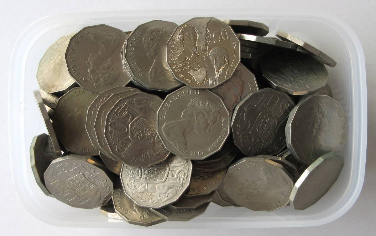 現行硬貨】オーストラリア 合計199.5ドル分 2.6kg【現地で使用・両替