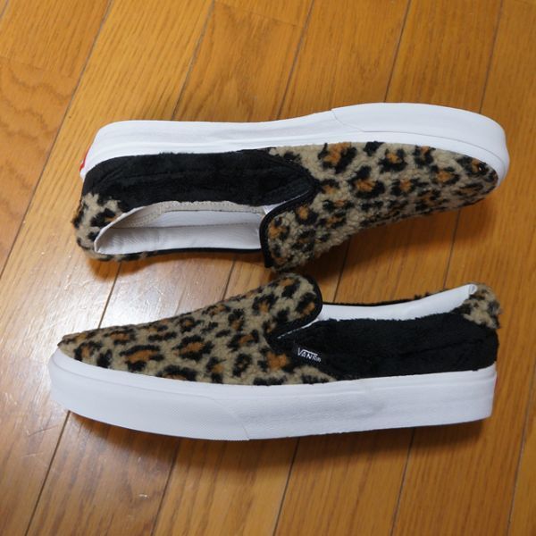 ★27.5★ボアフリースのもこもこヒョウ柄が秋冬マスト♪ VANS SLIP-ON 59 SHERPA バンズ スリッポン スニーカー ボア フリース シェルパ