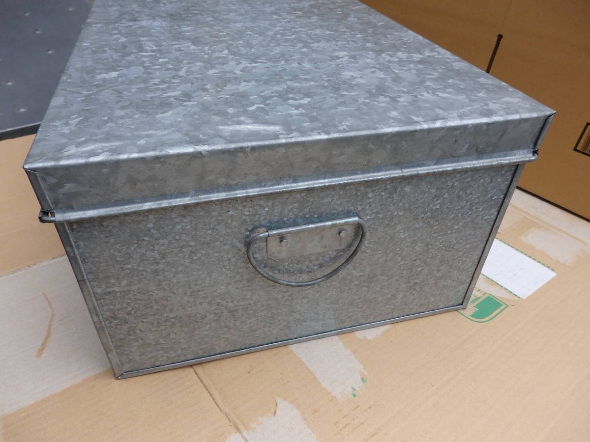 ブリキの保管箱 ブリキ缶 行李 昭和レトロアンティーク サイズ約