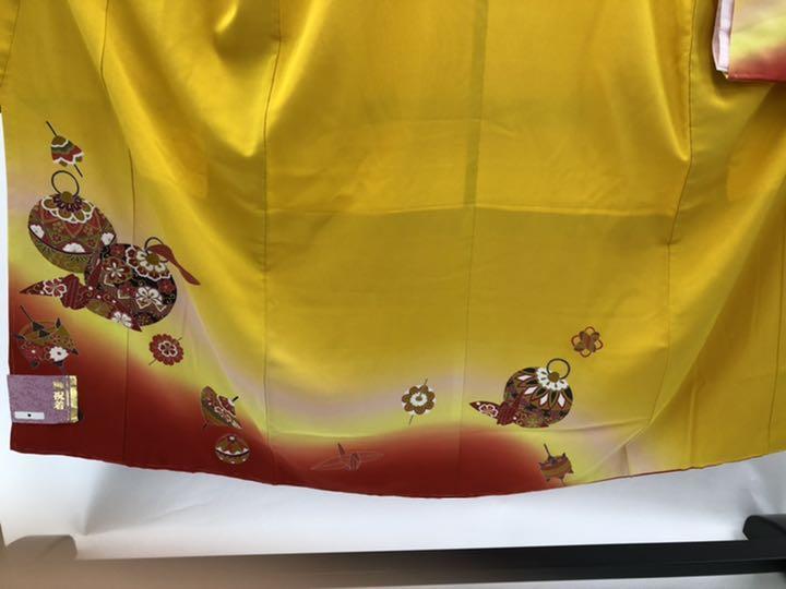 七五三 7歳 女の子 女児用 7才 四つ身の着物(単品)藤色、橘 1828