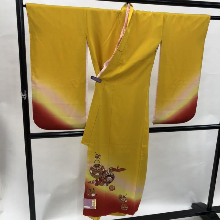 七五三 7歳 女の子 女児用 7才 四つ身の着物(単品)藤色、橘 1828