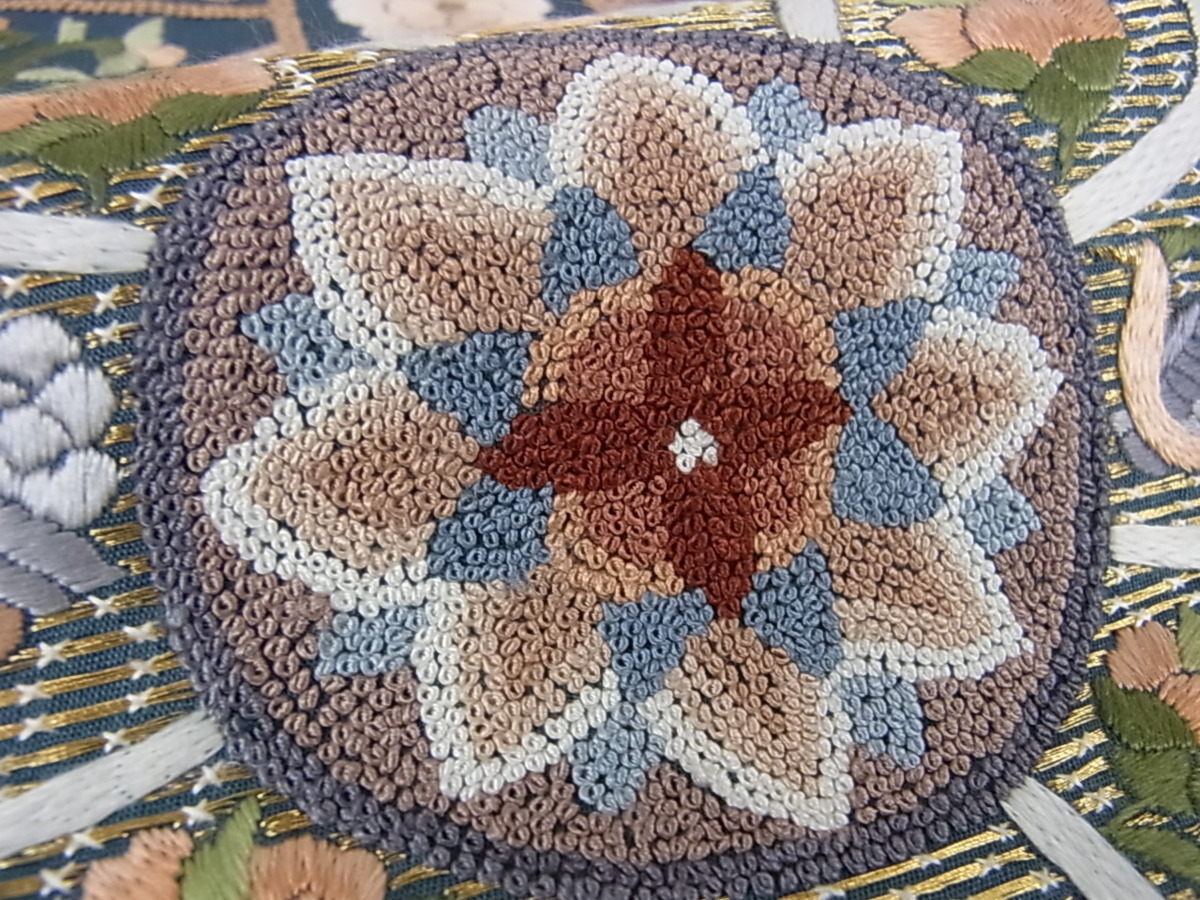 花美人着物□中国三大刺繍 スワトウ刺繍 汕頭刺繍 訪問着 無双 紗袷 紗