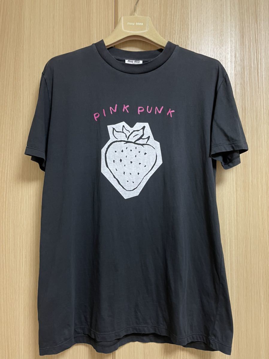 miumiu いちごpink punk Tシャツ ロゴ(半袖Tシャツ)｜売買された