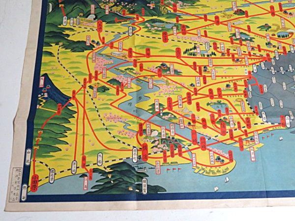 希少】電気大博覧会会場全景図絵 郊外電鉄線路図 大正15年 電気大博覧