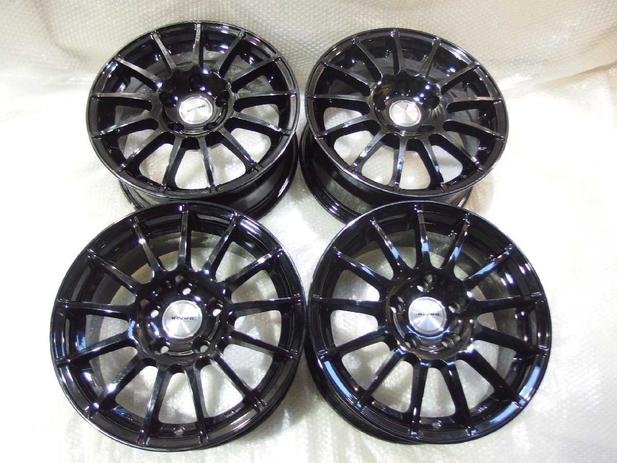 IRVINE F01 16インチアルミホイールのみ4本 黒ブラック 16x7j+31 5H 