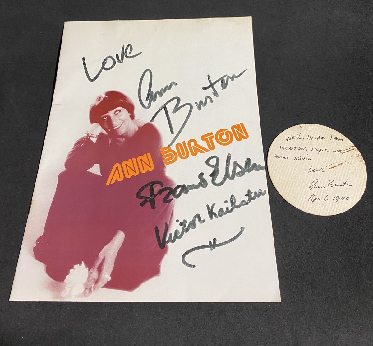 【豊富な，安い】 ANN BURTON アン バートン 直筆サイン入り パンフレット コースター 当時物(サイン)｜売買されたオークション情報、yahooの商品情報をアーカイブ公開 - オークファン サイン