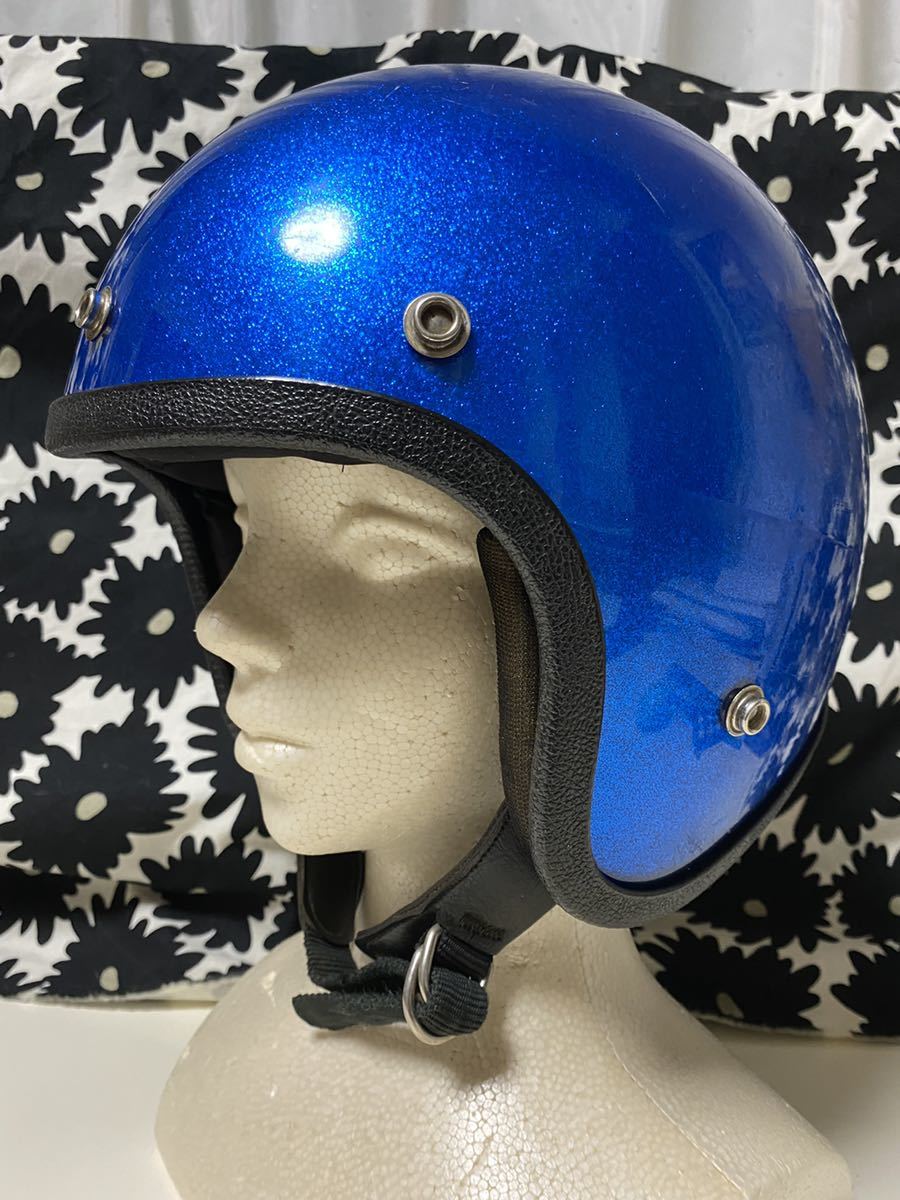 GRANT GP-2 1960年〜1970年代 60’s 70’s ビンテージヘルメット Sシェル ブルーラメ 58㎝〜60㎝ 分解洗浄/リペア／目深加工済BELL BUCO ヘルメット、シールド 自動車、オートバイ