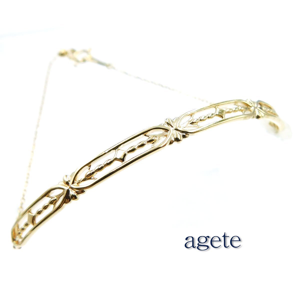 agete K10 透かし彫り バングル - メルカリ