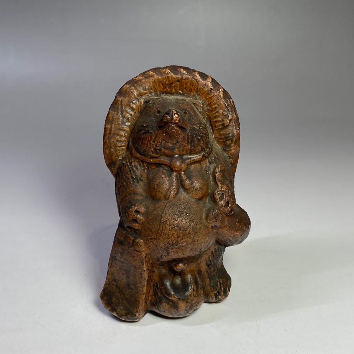 古信楽焼 たぬき タヌキ 狸 アンティーク骨董 山兼製