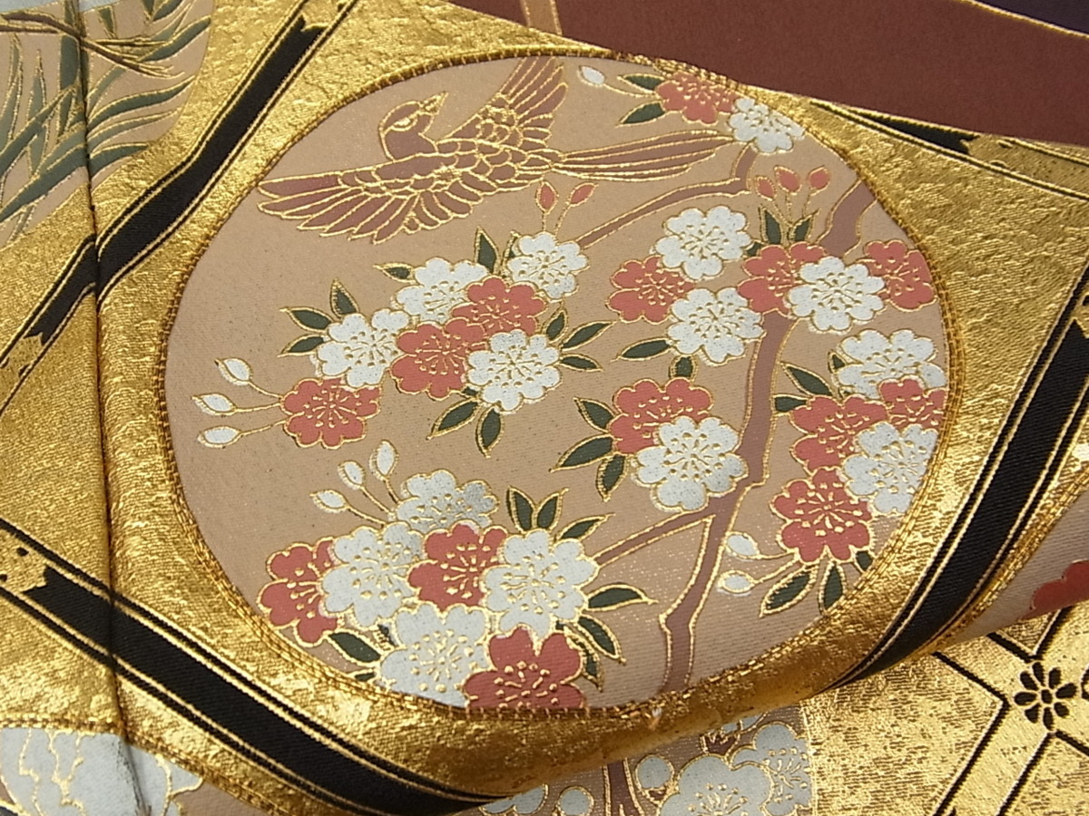 粋峰 林芳夫 京加賀友禅 高級染元 平和屋着物□豪華黒留袖 天井花鳥 