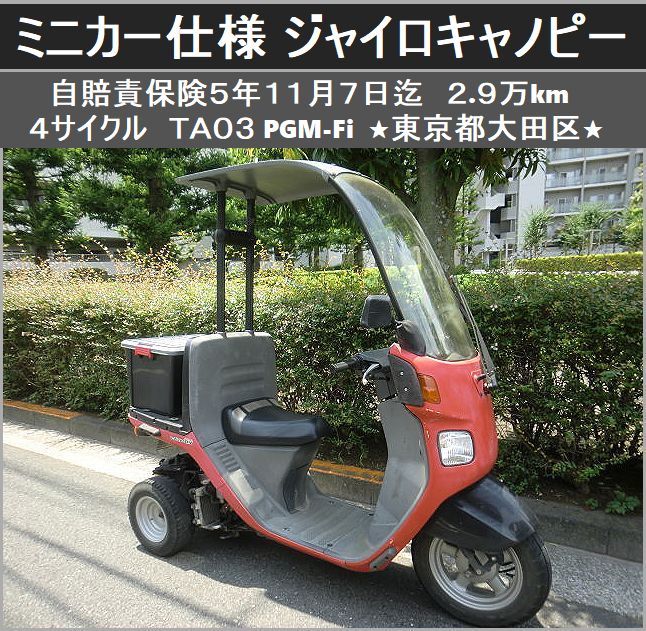 ☆大型BOX付ジャイロキャノピーTA03(4サイクル)PGM-Fi《ミニカー可