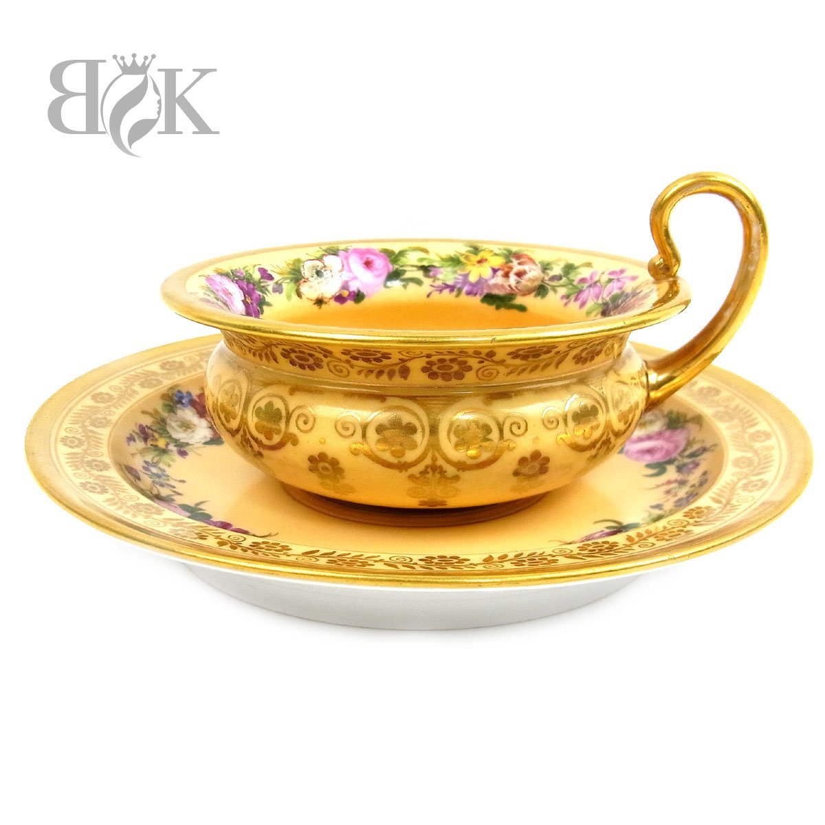 美品 SEVRES セーブル 金彩ストライプアンピール様式 1824～30年