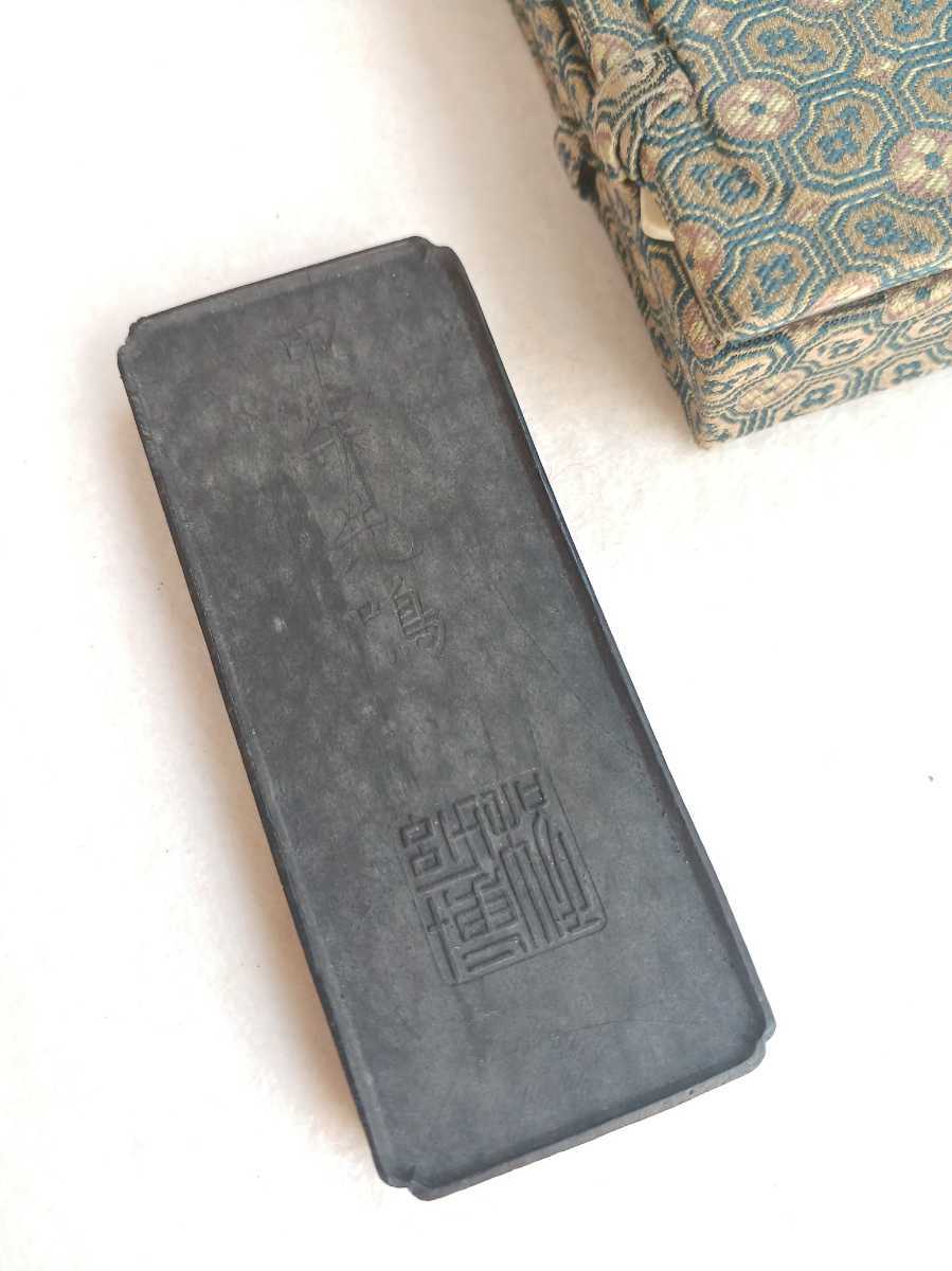 □H.F□ 甲午先鳴 王氏珍藏 古歙程君房製 古墨 青墨 書道 固形墨 中国 