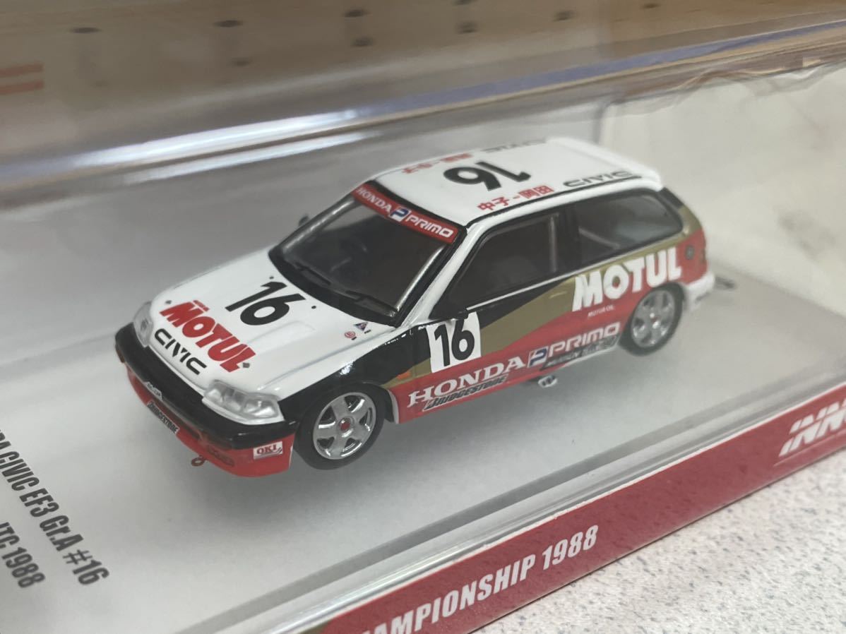 【同梱可】INNO models INNO64 イノモデル 1/64 ホンダ 本田 シビック CIVIC EF9 Gr.A 無限 モチュール JTC 1988 MUGEN MOTUL ワンダー