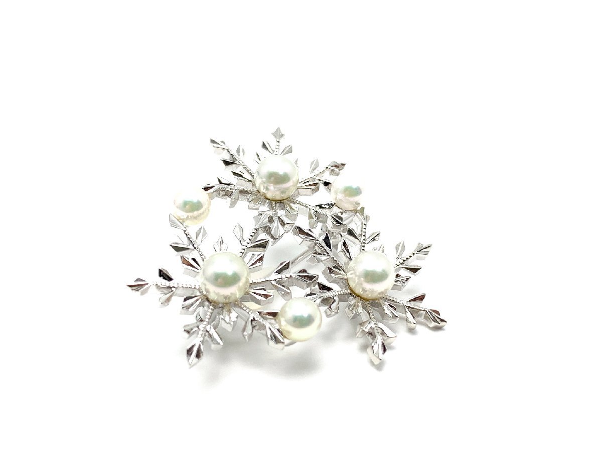 MIKIMOTO ミキモト SV シルバー アコヤパール 真珠 雪の結晶 