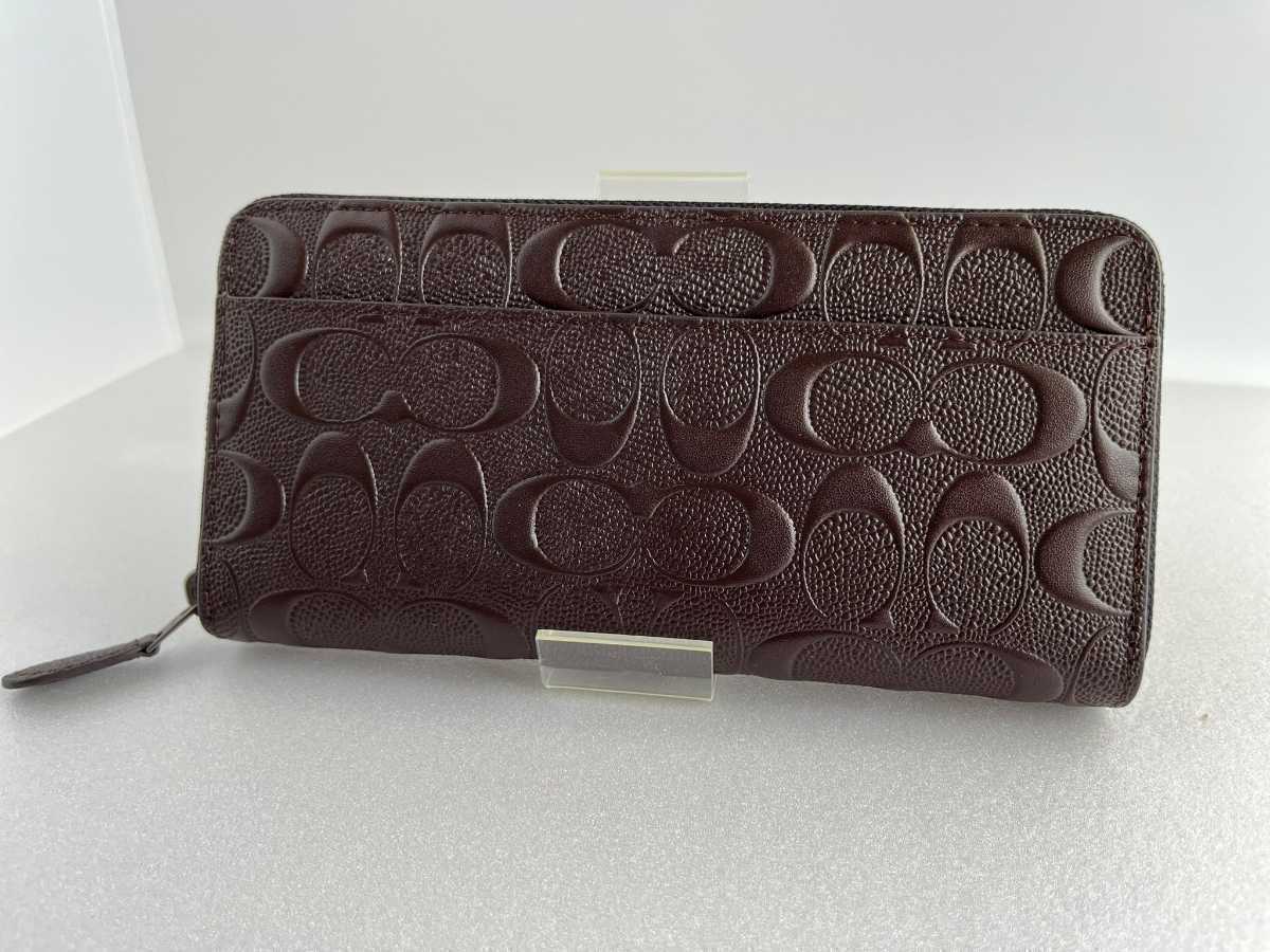 新品未使用】COACHコーチ長財布 シグネチャー エンボス コーヒー 型番 