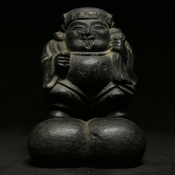 古い木彫 江戸期 (享保元年 書き込みあり) 大黒像 検:大黒様 仏教美術