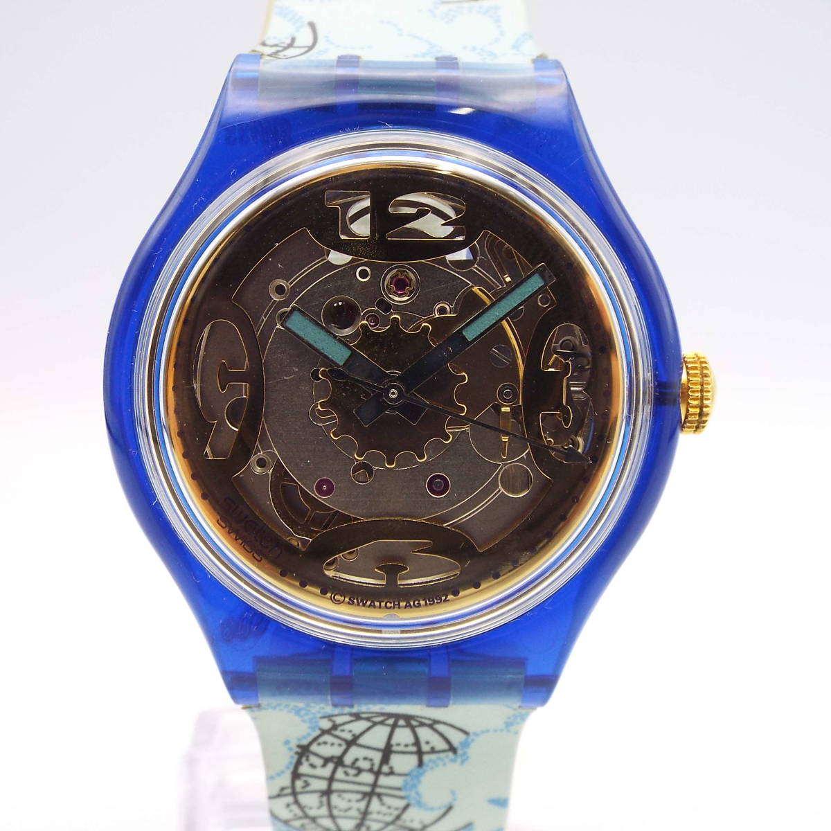スケルトン 自動巻き 腕時計 スウォッチ Swatch シルバー スケルトンの 