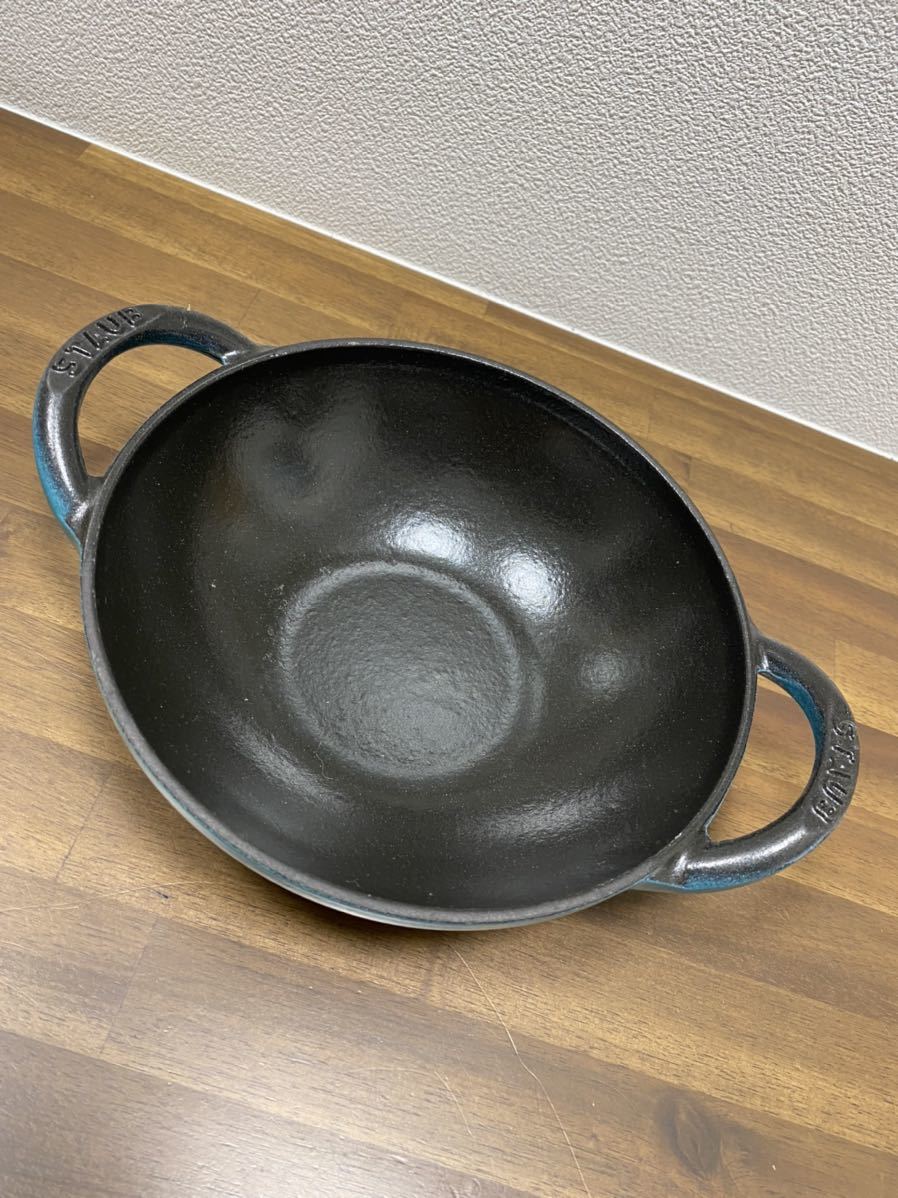 美品 staub ストウブ ベビーウォック 16cm Amazon限定 ミント 中古品