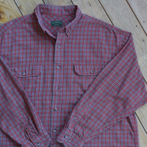  USA古着 FILSON フィルソン チェックネルシャツ メンズ カジュアル ボタンダウン 長袖 アウトドア キャンプ レッド アメリカ仕入 T1697(男性用)｜売買されたオークション情報、yahooの商品情報を 男性用