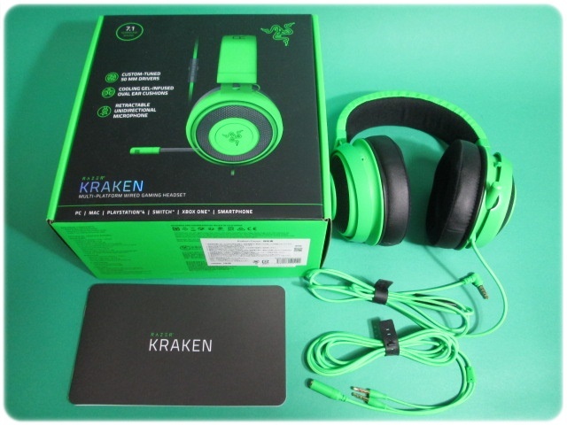 品質保証，正規保証 /Razer Kraken Green ゲーミングヘッドセット RZ04-02830200-R3M1/na0427(その他)｜売買されたオークション情報、yahooの商品情報をアーカイブ公開 - オークファン その他