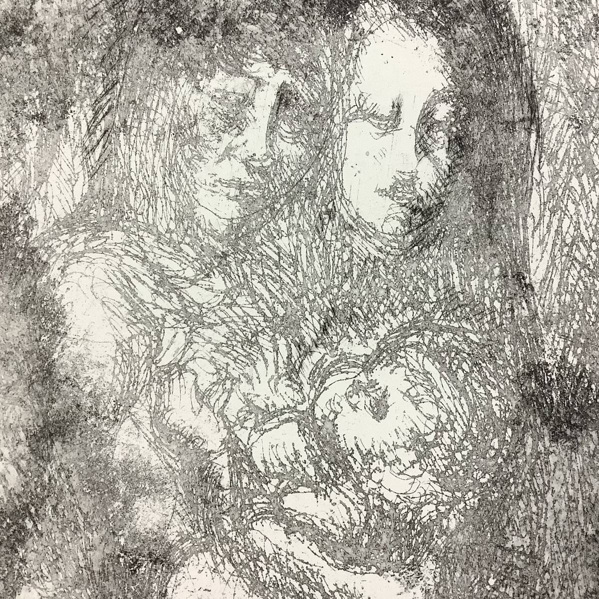 高山辰雄『作品12（版画集「聖家族」より）』銅版画 ed.41/50. 鉛筆