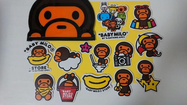 A BATHING APEアベイシングエイプ BABY MILOベビーマイロ シールセット