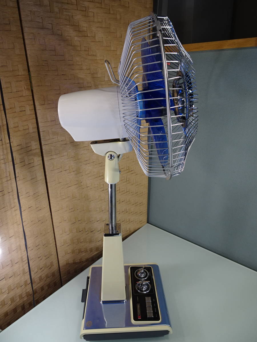 東芝扇風機 H-30PH 青羽根 羽幅30cm 4枚羽根 昭和レトロ家電 中古 