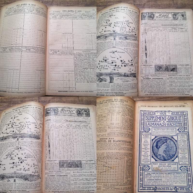 訳有 フランス アンティーク アルマナック 生活情報誌 百科事典 1901年