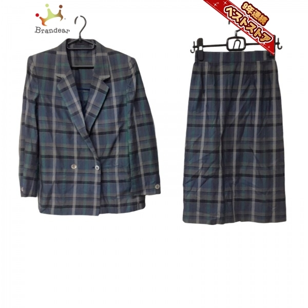 バーバリーズ Burberry's スカートスーツ - ダークグレー×グリーン