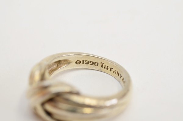 良品 TIFFANY&CO SV925 シグネチャークロス 1990 指輪 SV925 銀 シルバー 約9号 ティファニー