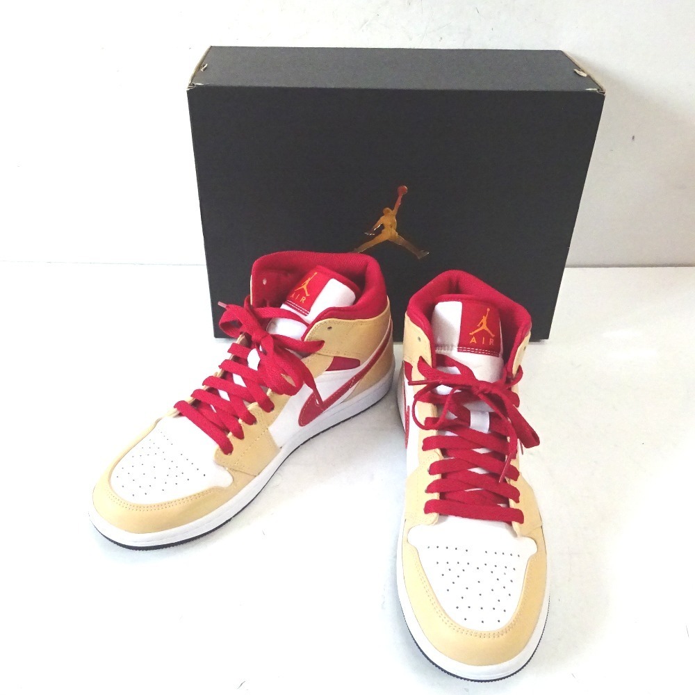 最新作，得価 Ft572171 ナイキ 靴 スニーカー AIR JORDAN 1 MID 554724-201 ベージュ/ホワイト/レッド メンズ NIKE(26.5cm)｜売買されたオークション情報、yahooの商品情報をアーカイブ公開 - オークファン 26.5cm