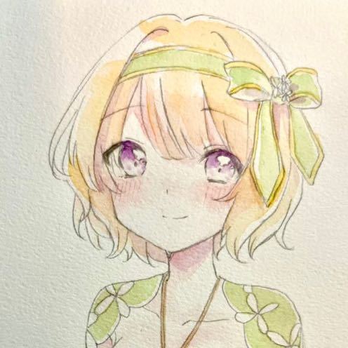 手描きイラスト リクエスト - 水彩紙 ○ 手描き 簡易 A4 Yahoo 4月分