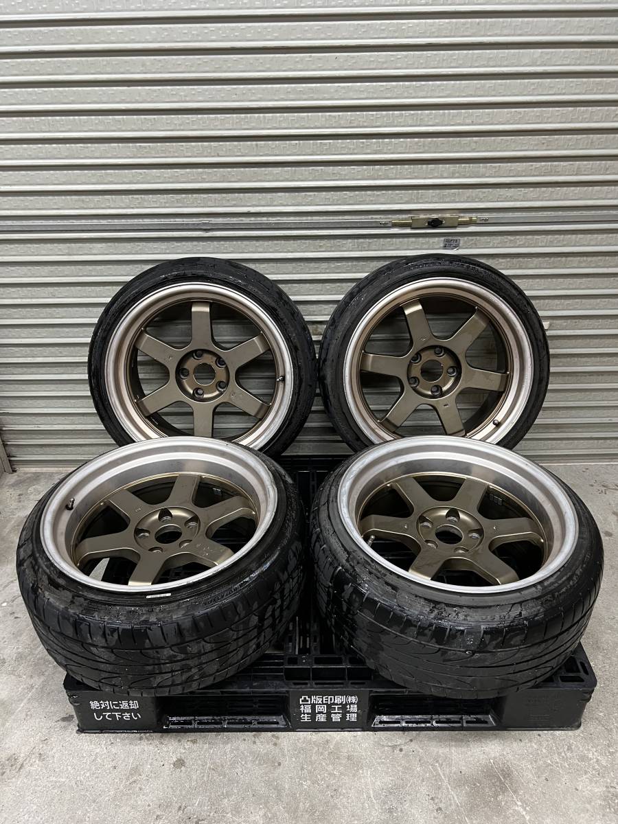 ☆極太 深リムホイール 18インチ 9J＋15 2本 10J＋15 2本 PCD114.3-5穴  