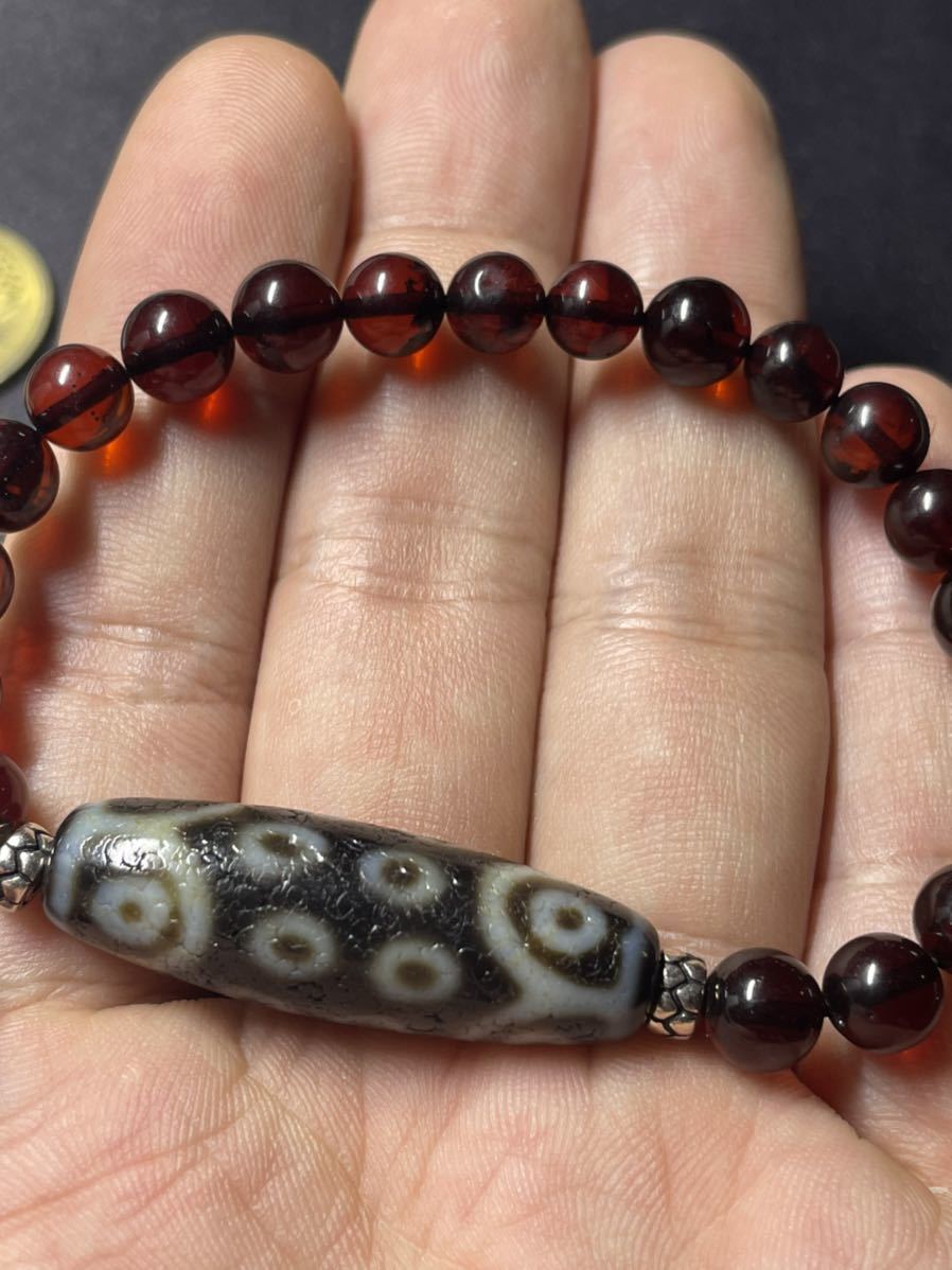 本物保証 ブレスレット「琥珀x十八眼老天珠」ジービーズ dzi beads 