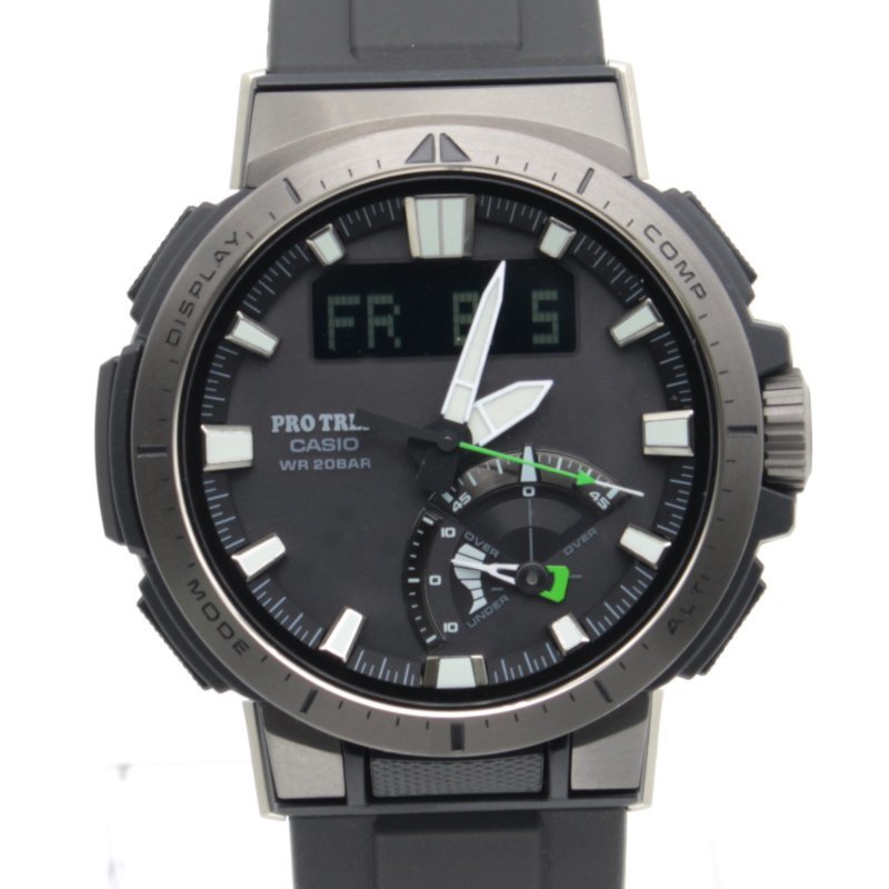 2258 CASIO 腕時計 PRO TREK PRW-70Y-1JF 電波 ソーラー 20気圧防水 方位計 気圧計 高度計 温度計 タイドグラフ 海 レジャー ブラック
