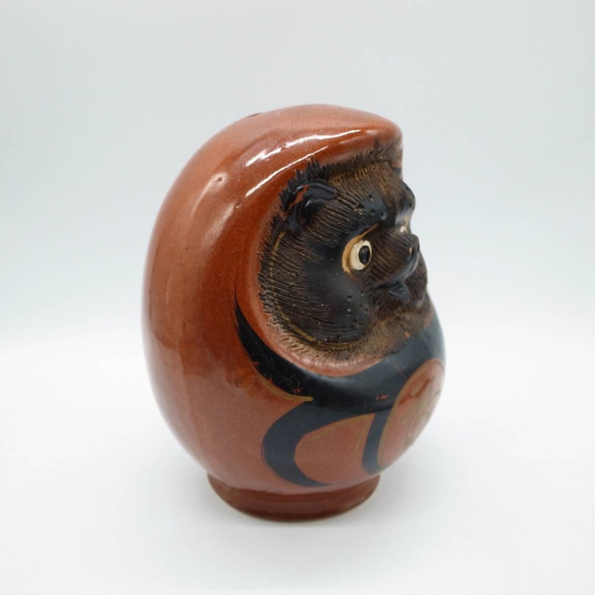 信楽焼　たぬき達磨　陶器　置き物　 貯金箱　ヴィンテージ 信楽焼 達磨狸 貯金箱 陶器製 置物 高さ約20cm □だるま たぬき 昭和