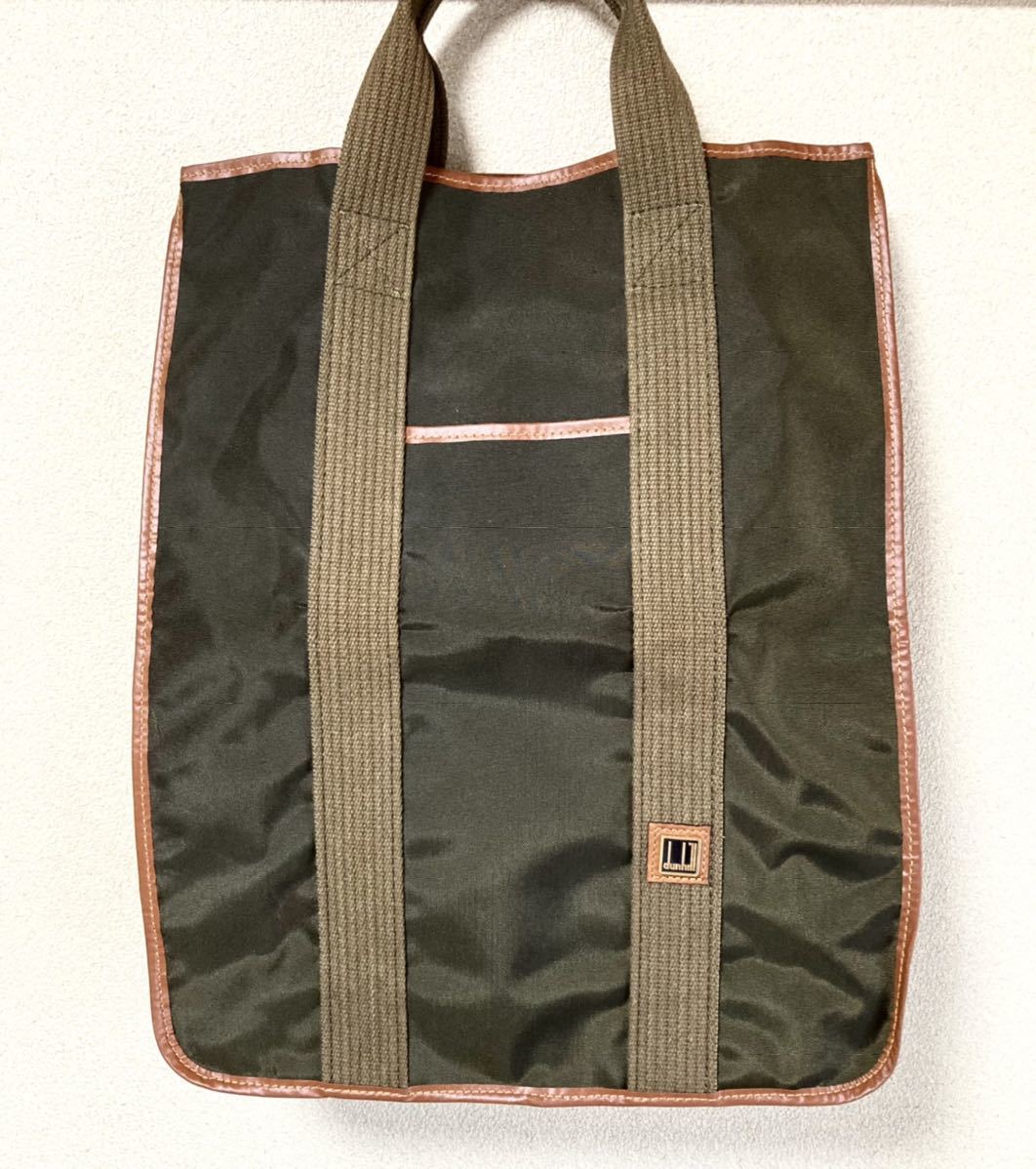 【美品】 dunhill ダンヒル PVC トートバッグ モスグリーン